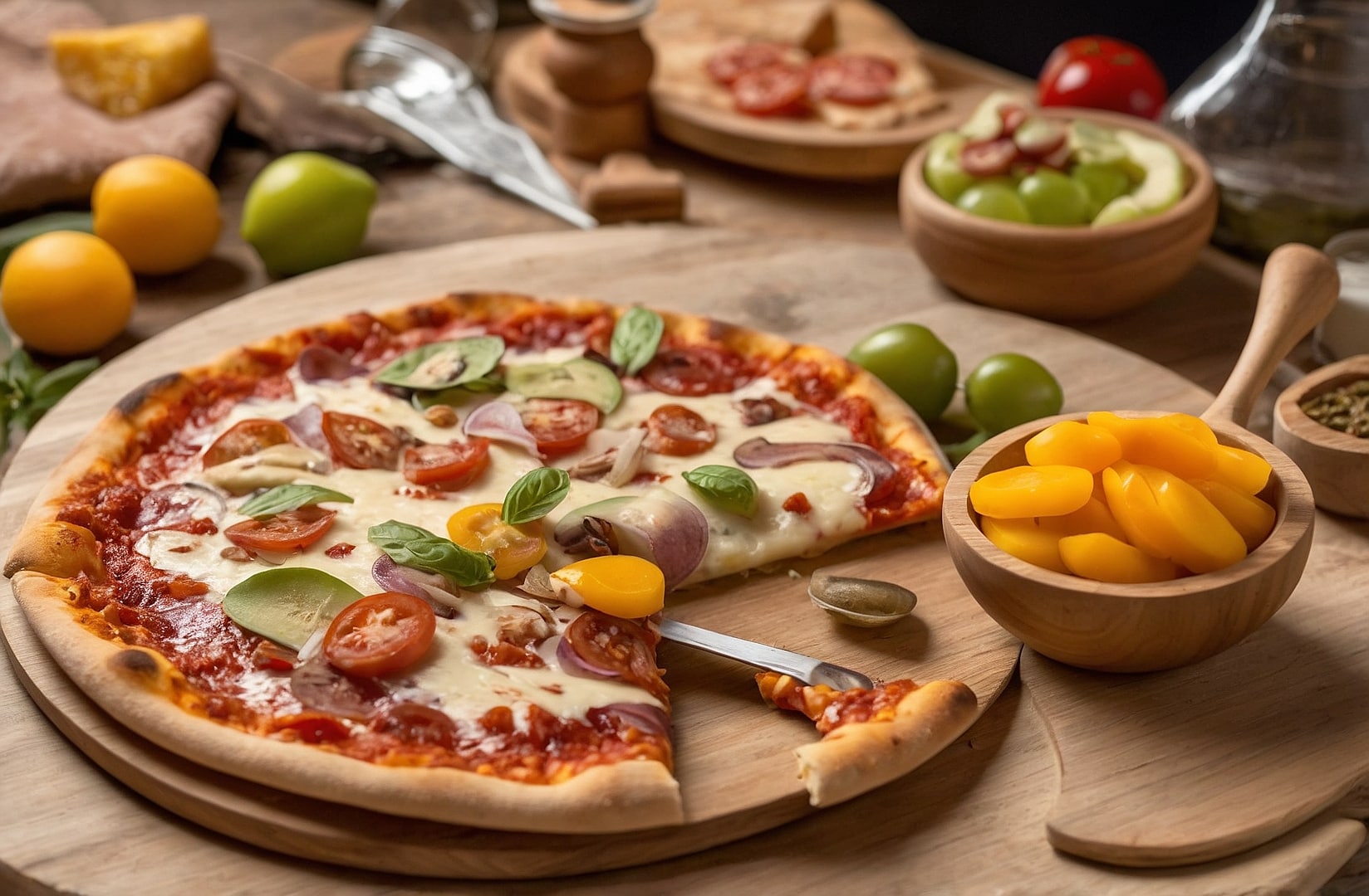 Comida gourmet en la mesa